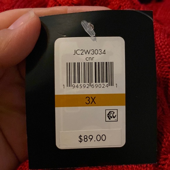 Jessica Howard Red Knit Sweater Dress 3/4 Sleeve - Picture 5 of 5